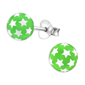 Sternen Ball Kinder Ohrringe aus 925 Silber