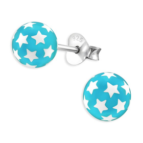 Sternen Ball Kinder Ohrringe aus 925 Silber