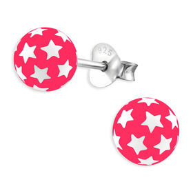 Sternen Ball Kinder Ohrringe aus 925 Silber