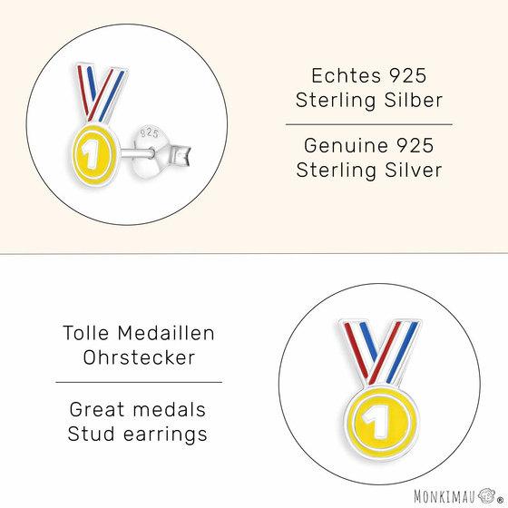 Champion Medaillie Kinder Ohrringe aus 925 Silber