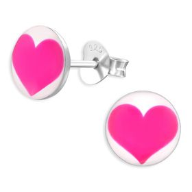 Herz Kinder Ohrringe aus 925 Silber