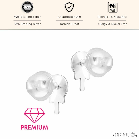 Premium Lollipop Ohrstecker f�r Kinder aus 925 Sterling Silber