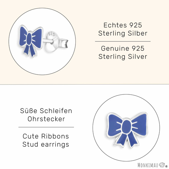 Schleifen Kinder Ohrringe aus 925 Silber