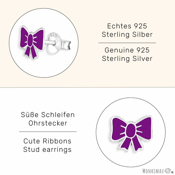 Schleifen Kinder Ohrringe aus 925 Silber