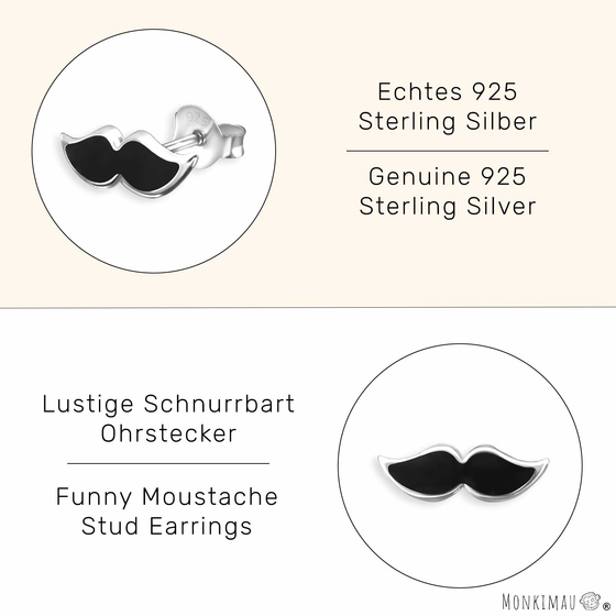 Bart Kinder Ohrringe aus 925 Silber