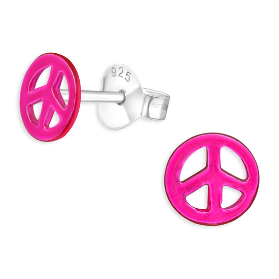 Peace Zeichen Kinder Ohrringe aus 925 Silber