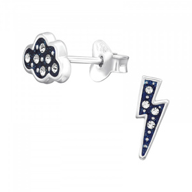 Kinderohrringe Wolke & Blitz aus 925 Silber