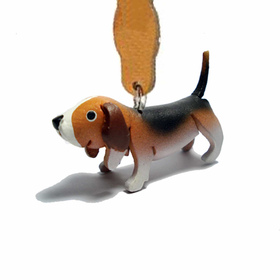 Basset Hound Schlsselanhnger aus Leder