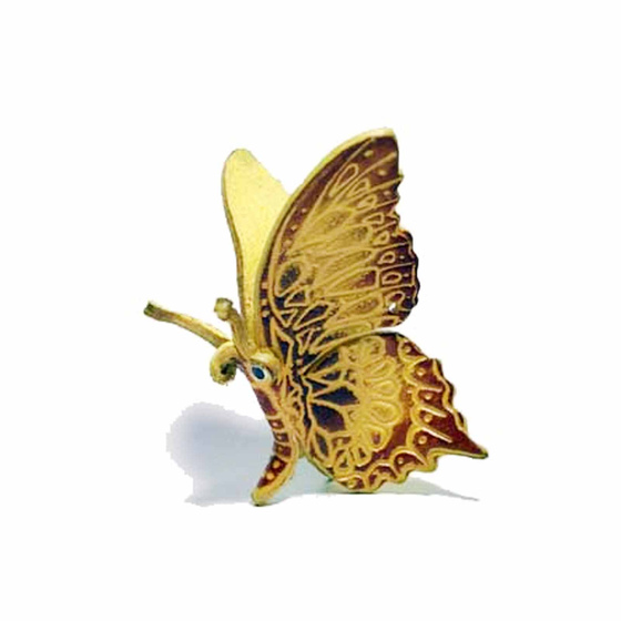 Gelber Schmetterling Schlsselanhnger aus Leder