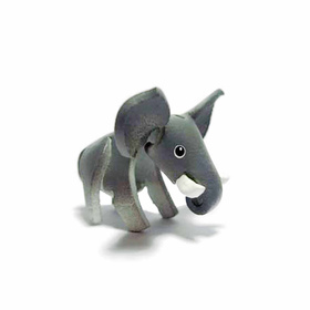 Elefant Schlsselanhnger aus Leder