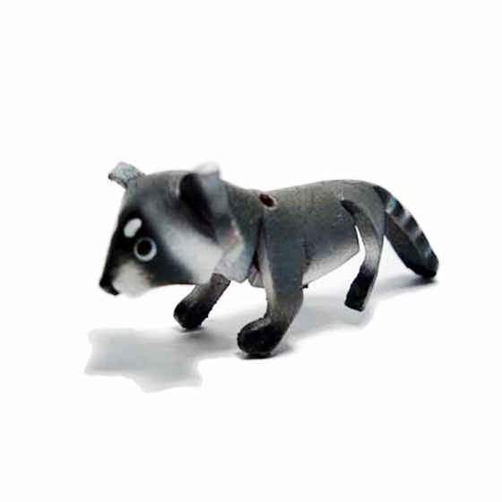 Waschbr Schlsselanhnger aus Leder