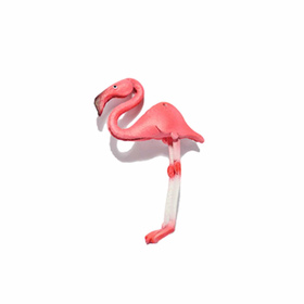 Flamingo Schlsselanhnger aus Leder