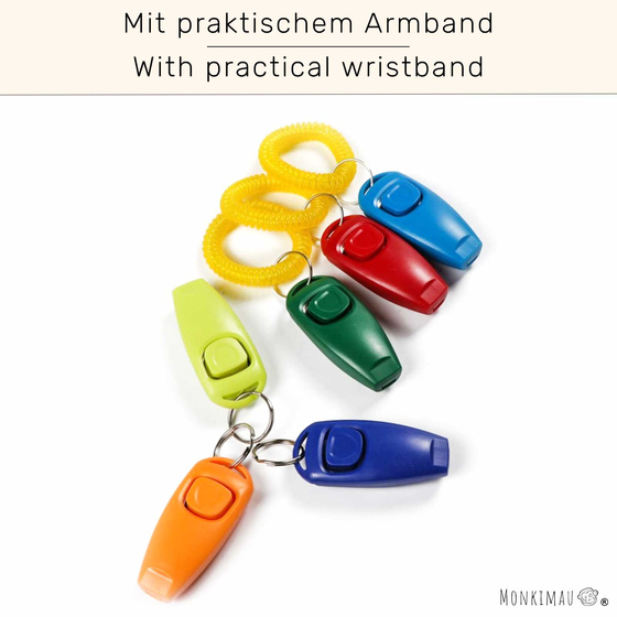 Hundepfeife mit Klicker in blau