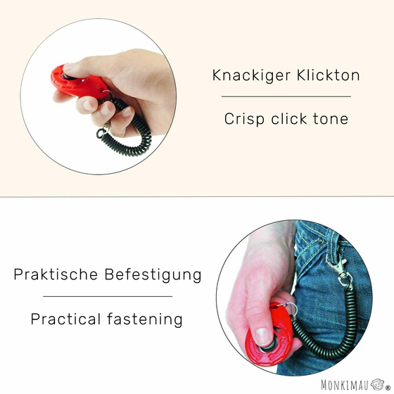 Klicker Training Hund in rot