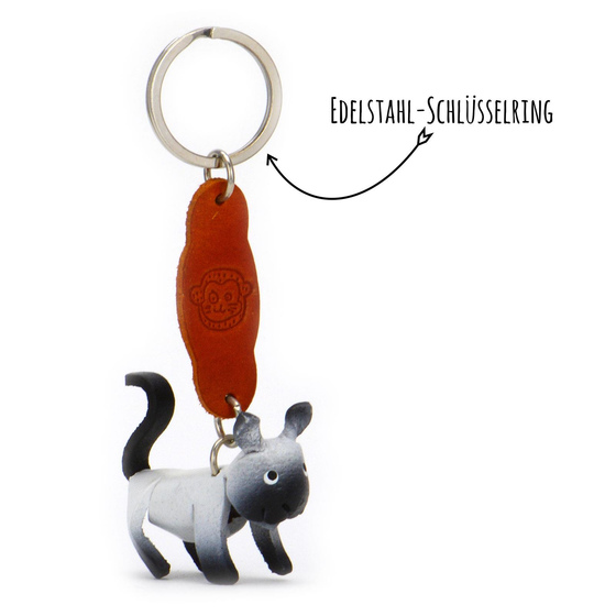 Siam Katzen Schlsselanhnger aus Leder