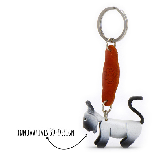 Siam Katzen Schlsselanhnger aus Leder