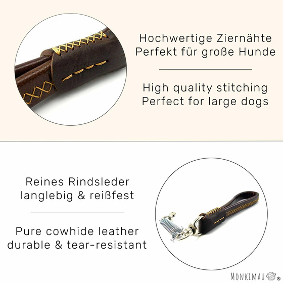 Kurzfhrer Hundeleine aus Leder