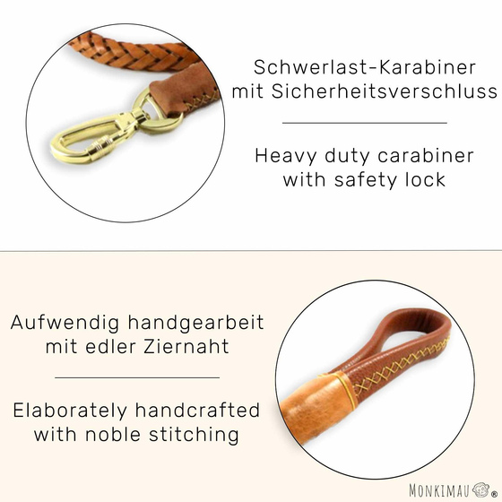 Hundeleine Leder geflochten