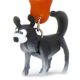 Auf dem Bild zu sehen ist ein Husky Hund aus Leder als...