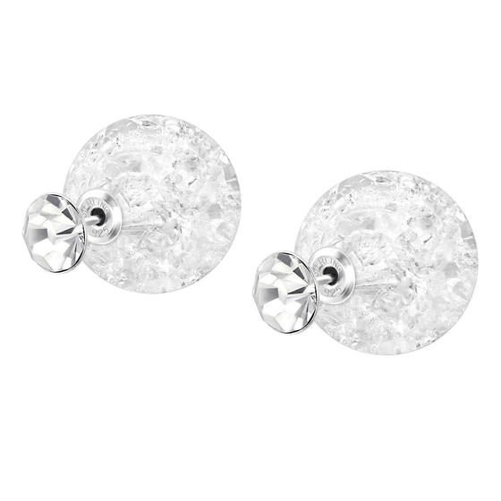 Auf dem Bild zu sehen sind Kinder Ohrringe Doppel Ohrstecker aus 925 Sterling Silver echt Silber mit 2 Zirkonia