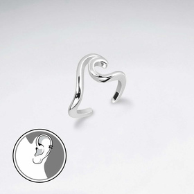 Monkimau Welle Ohrmuschel Damen Ohrringe aus Silber