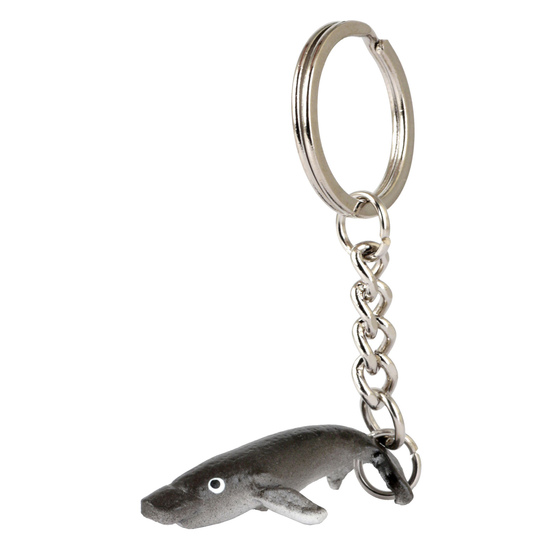 Auf dem Bild zu sehen ist ein Delfin aus Leder als Schlsselanhnger Figur