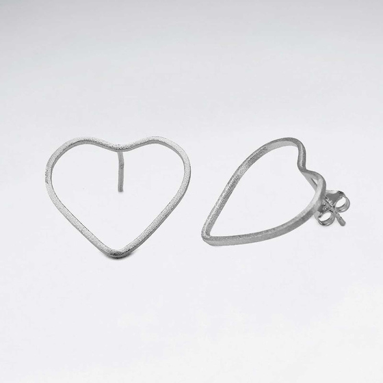 Monkimau Herz Damen Ohrringe aus Silber
