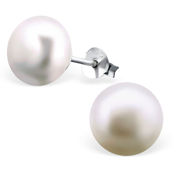 Auf dem Bild zu sehen sind Kinder Ohrringe Perlen Ohrstecker aus 925 Sterling Silver echt Silber 10mm