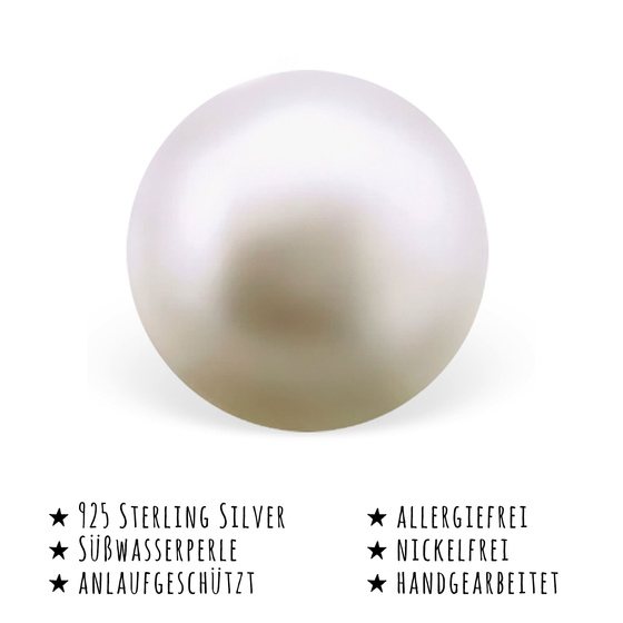 Das Bild mit Beschreibung zeigt Kinder Ohrringe Perlen Ohrstecker aus 925 Sterling Silver echt Silber 10mm