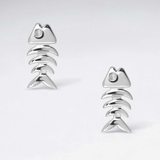 Monkimau Fisch Damen Ohrringe aus Silber