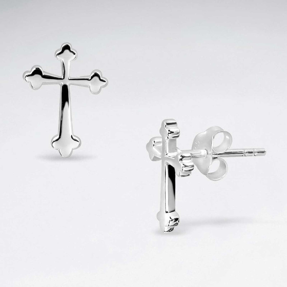 Monkimau Kreuz Damen Ohrringe aus Silber