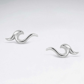 Monkimau Wellen Damen Ohrringe aus Silber