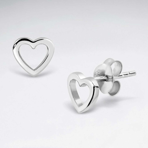 Monkimau Herz Damen Ohrringe aus Silber