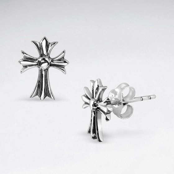 Monkimau Kreuz Damen Ohrringe aus Silber