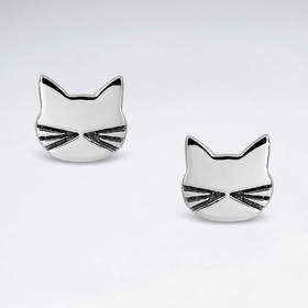 Monkimau Katzen Damen Ohrringe aus Silber