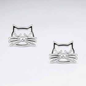 Monkimau Katzen Damen Ohrringe aus Silber