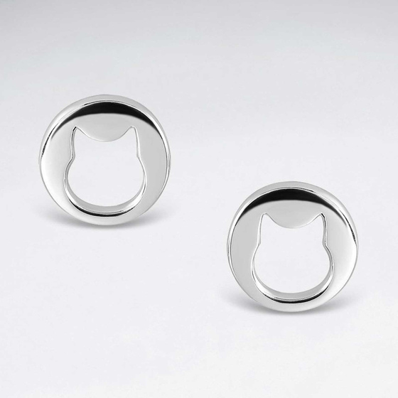 Monkimau Katzen Damen Ohrringe aus Silber