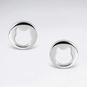 Monkimau Katzen Damen Ohrringe aus Silber