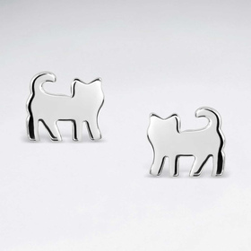 Monkimau Katzen Damen Ohrringe aus Silber