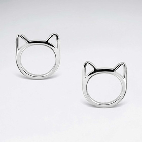 Monkimau Katzen Damen Ohrringe aus Silber