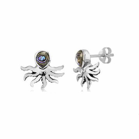 Monkimau Tintenfisch Damen Ohrstecker Ohrringe aus Silber