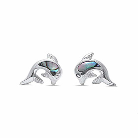 Monkimau Delfin Damen Ohrstecker Ohrringe aus Silber