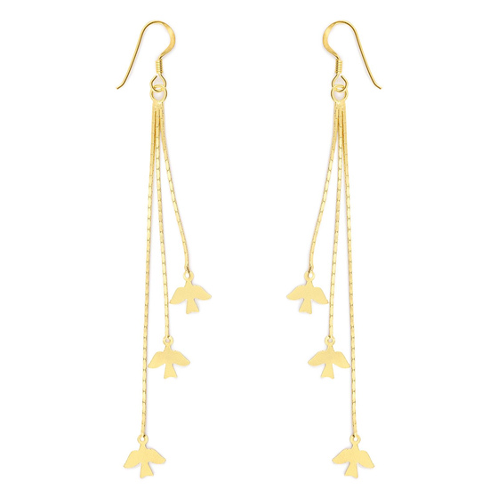 Auf dem Bild zu sehen sind Damen Ohrringe Vgel Ohrhnger aus 925 Sterling Silver echt Silber mit 18K Gold plattiert