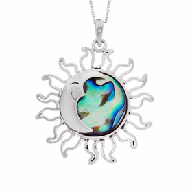 Monkimau Sonne und Mond Damen Halsketten Anh�nger aus Silber