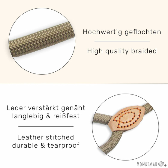Hundeleine aus Nylon mit Leder