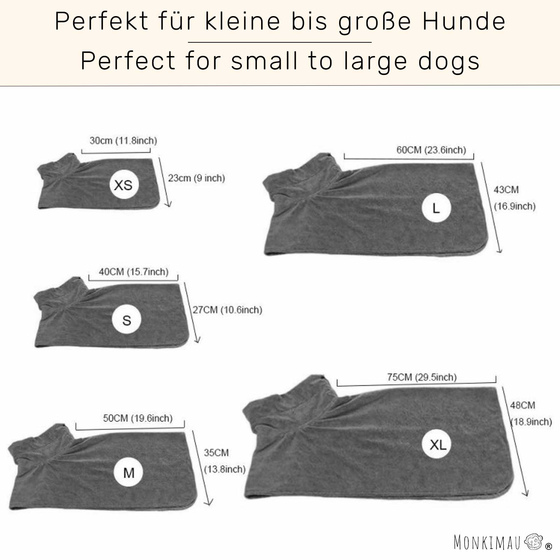 Hundebademantel XS