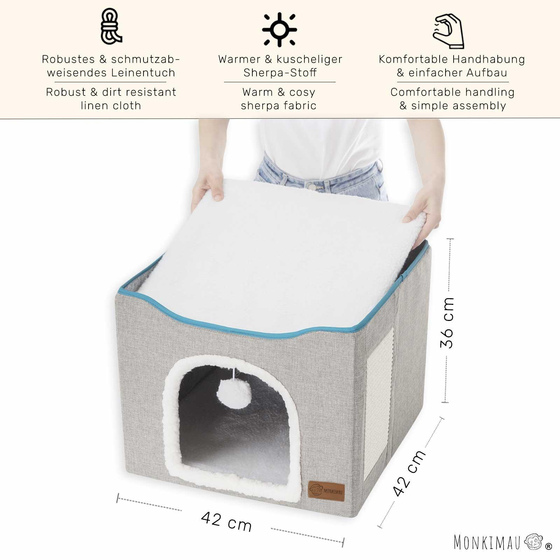 Katzenhhle XL flauschig fr 2 Katzen