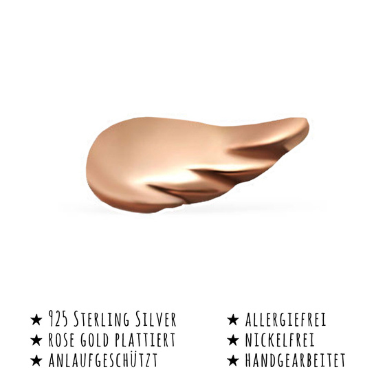 Das Bild mit Beschreibung zeigt Kinder Ohrringe Engel Flgel Ohrstecker aus 925 Sterling Silver echt Silber mit rose Gold plattiert