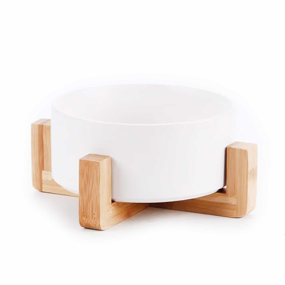 Hundenapf und Katzennapf aus Keramik wei� 850ml