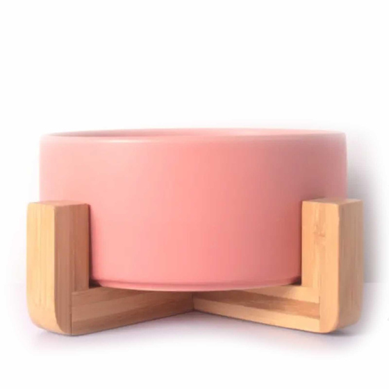 Hundenapf und Katzennapf aus Keramik pink 850ml